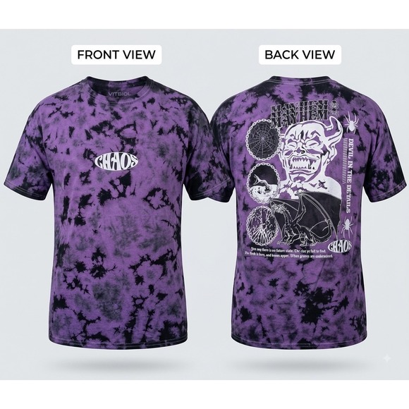 Heaven Mayhem Other - Vitriol T Shirt Mens 3XL Purple Acid Wash Chaos Mayhem Graphic Gothic Skater